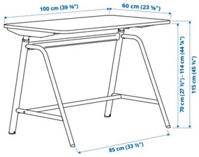 GLADHÖJDEN γραφείο καθιστής/όρθιας θέσης, 100x60 cm 205.416.10