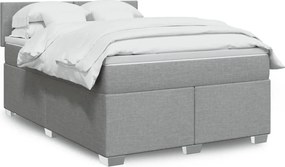 vidaXL Κρεβάτι Boxspring με Στρώμα Αν. Πράσινο 160x200εκ Υφασμάτινο