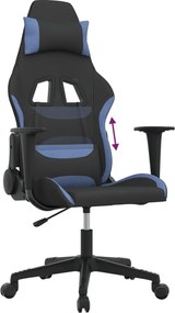 vidaXL Καρέκλα Gaming Μαύρη και Μπλε Υφασμάτινη