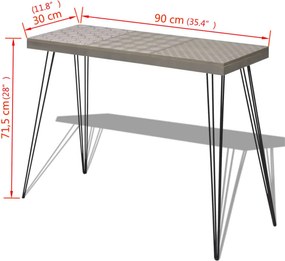 vidaXL Κονσόλα Τραπέζι Γκρι 90 x 30 x 71,5 εκ.