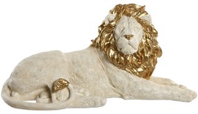 Διακοσμητική Φιγούρα Home ESPRIT Λευκό Χρυσό Λέων 80 x 36 x 39 cm