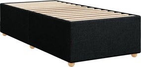 vidaXL Κρεβάτι Boxspring με Στρώμα Μαύρο 100 x 200 εκ. Υφασμάτινο