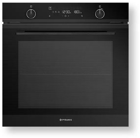 Pyramis PO78114010EBLΜ Φούρνος άνω Πάγκου 78lt χωρίς Εστίες Π59.5εκ. Μαύρος Πυρόλυση (034070701)
