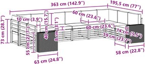 vidaXL Σειρά Καναπέ Εξωτερικού 10 pcs Φυσικό και Κρέμα Πολυεστέρας
