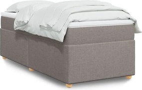 vidaXL Κρεβάτι Boxspring με Στρώμα Taupe 100 x 200 εκ. Υφασμάτινο