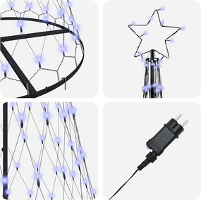 vidaXL LED Χριστουγεννιάτικο Δέντρο Μπλε 250 cm Μέταλλο