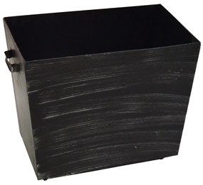 Κουτί Αποθήκευσης Ξύλων Μαύρο-Ασημί 55x36x30cm