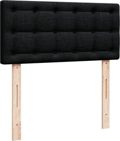 vidaXL Κρεβάτι Boxspring με Στρώμα Μαύρο Single Υφασμάτινα