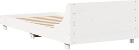 vidaXL Σκελετός Κρεβατιού Χωρίς Στρώμα Λευκό 100x200 εκ. Μασίφ Πεύκο