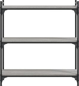 vidaXL Βιβλιοθήκη 3 Επιπέδων Γκρι Sonoma 80x30x86 εκ. Επεξεργ. Ξύλο