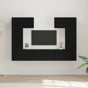 vidaXL Σετ επίπλου τηλεόρασης 7 pcs Μαύρη δρυς 180 x 30 x 120 εκ