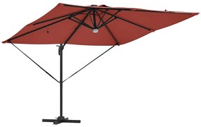 vidaXL Ρώμη Ομπρέλα Κόκκινο 286 x 285 x 270 εκ Αλουμίνιο, Πολυεστέρας