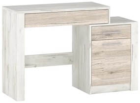 Τουαλέτα-καθρέπτης Neruda pakoworld λευκό antique-oak 114,5x39,5x76εκ (1 τεμάχια)