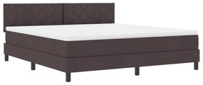 vidaXL Κρεβάτι Κουτιού με Στρώμα Σκούρο Καφέ 180x200 cm Ύφασμα