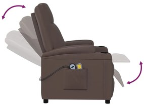 vidaXL Πολυθρόνα Μασάζ Ηλεκτρική Καφέ από Συνθετικό Δέρμα