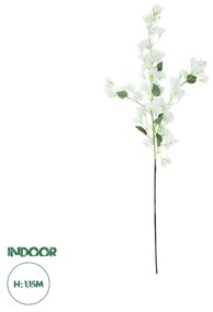 GloboStar® Artificial Garden BOUGAUVILLEA BRANCH 20651 Τεχνητό Διακοσμητικό Κλαδί Μπουκανβίλιας Λευκή Y115cm