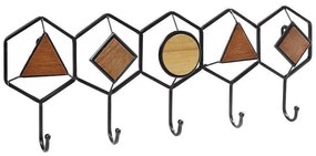 Κρεμάστρα Τοίχου 5 Θέσεων ICY310K2 59,5x4,5x21cm Black Espiel Mdf, Metal