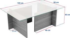 Τραπεζάκι Σαλονιού Ξύλο Μαύρο CEBIR 105x65x40
