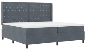 vidaXL κρεβάτι με στρώμα σε σκούρο γκρι 200x200 εκ. από βελούδο
