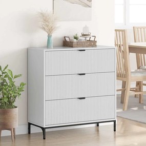 vidaXL Πλαϊνό γραφείο Υψηλής γυαλάδας λευκό 79,5 x 33 x 82 εκ