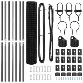 vidaXL Euro Fence με 7 Πόλους 1.6x10 μ Γαλβανισμένο Χάλυβα Γκρι