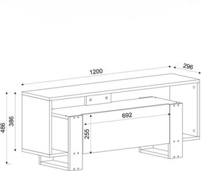 Stewehome Έπιπλο Τηλεόρασης σε Λευκή Απόχρωση 120x29.6x48.6 cm