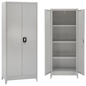 Metallic Wardrobe with 4 shelves 2 doors &amp; legs  70x40x180