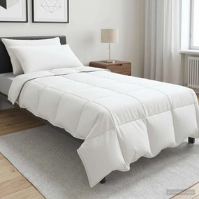 vidaXL Σετ Παπλωμάτων Λευκό 135 x 220 εκ. Πολυεστέρας, Μπαμπού