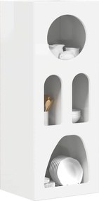 vidaXL Πλαϊνό γραφείο Υψηλής γυαλάδας λευκό 40 x 35 x 100.5 εκ