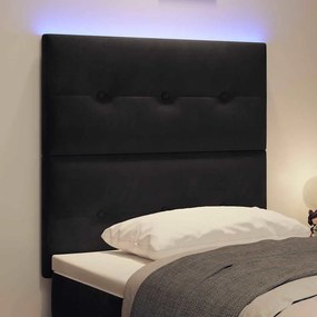 vidaXL Κεφαλάρι με φώτα λωρίδας LED με κεφαλάρι Μαύρο 100 cm Βελούδο