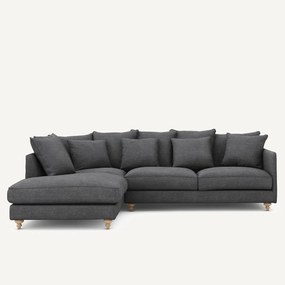 Γωνιακός καναπές-κρεβάτι από βαμβάκι και λινό, Lazare