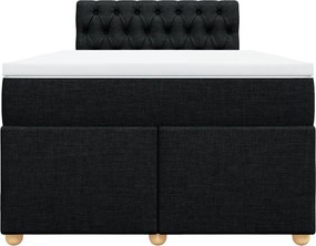 vidaXL Κρεβάτι Boxspring με Στρώμα Μαύρο 120x190 εκ. Υφασμάτινο
