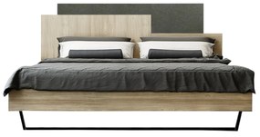 Intrahome Κρεβάτι "ΜΟΡΦΕΑΣ" διπλό σε χρώμα δρυς-γκρι σκούρο 160x200 Intrahomesa-00652351