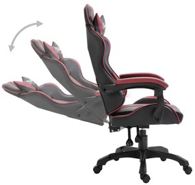 vidaXL Καρέκλα Gaming Μπορντό από Συνθετικό Δέρμα
