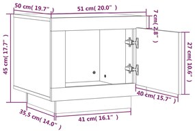 ΤΡΑΠΕΖΑΚΙ ΣΑΛΟΝΙΟΥ ΛΕΥΚΟ &amp; SONOMA ΔΡΥΣ 51X50X45 ΕΚ. ΕΠΕΞ. ΞΥΛΟ 811804