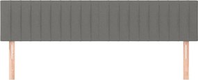 vidaXL Κεφαλάρια Σκ. Γκρι 200x5x78/88 εκ. Ύφασμα