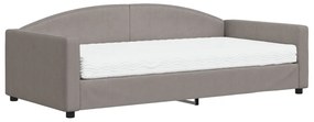 vidaXL Καναπές Κρεβάτι με Στρώμα Taupe 100 x 200 εκ. Υφασμάτινο