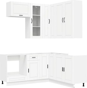 vidaXL Μονάδα κουζίνας PORTO 8 pcs Λευκό Επεξεργασμένο Ξύλο