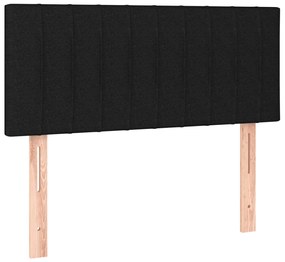 vidaXL Κρεβάτι Boxspring με Στρώμα &amp; LED Μαύρο 90x190 εκ. Υφασμάτινο