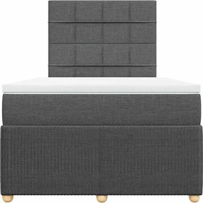 vidaXL Κρεβάτι Boxspring με Στρώμα Σκούρο Γκρι 120x200 εκ. Υφασμάτινο