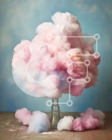 Intra Συλλεκτικό Ξύλινο Παζλ Plywood  4mm - Cotton Candy Cloud στο τραπέζι με φόντο μπλε τοίχου Σε Ξύλινο Κουτί - Διαστάσεις: 10x10 cm – 25 κομμάτια