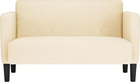 vidaXL Καναπές Loveseat Κρεμ 109 εκ. ύφασμα Corduroy