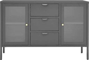 vidaXL Μπουφές Ανθρακί 105 x 35 x 70 εκ. από Ατσάλι και Ψημένο Γυαλί