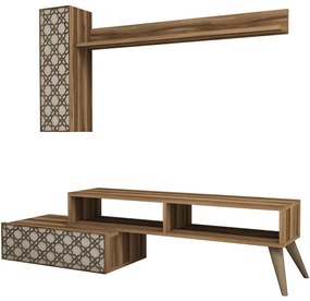 Σύνθεση Τηλεόρασης Planet 845HCT3047 150x37,2x37,8cm Walnut-Cream