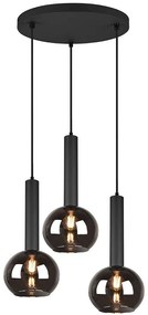 Φωτιστικό Οροφής Clayton 310390332 Φ45x150cm 3xE27 28W Black Trio Lighting