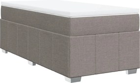 vidaXL Κρεβάτι Boxspring με Στρώμα Taupe 80x200 εκ. Υφασμάτινο