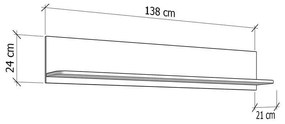 Ράφι Τοίχου DARWEN ZP Cashmere 138x21x24εκ. 138x21x24 εκ.