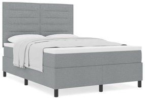 vidaXL Κρεβάτι με Σπαστό Στρώμα Ανοιχτό Γκρι 140x200 εκ. Ύφασμα