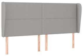 vidaXL Κρεβάτι Boxspring με Στρώμα Ανοιχτό Γκρι 180x200 εκ. Υφασμάτινο