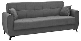 Sofa-bed with storage three-seater Lincoln anthracite fabric 225x85x90cm 225x75x85 εκ.